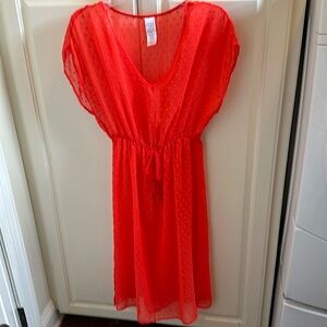 Beautiful long coral swim coverup like new
